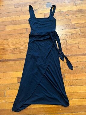 Wilfred Black Sleeveless Wrap Maxi Dress